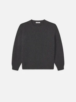 Wool Cashmere Textured Sweater in Anthracite