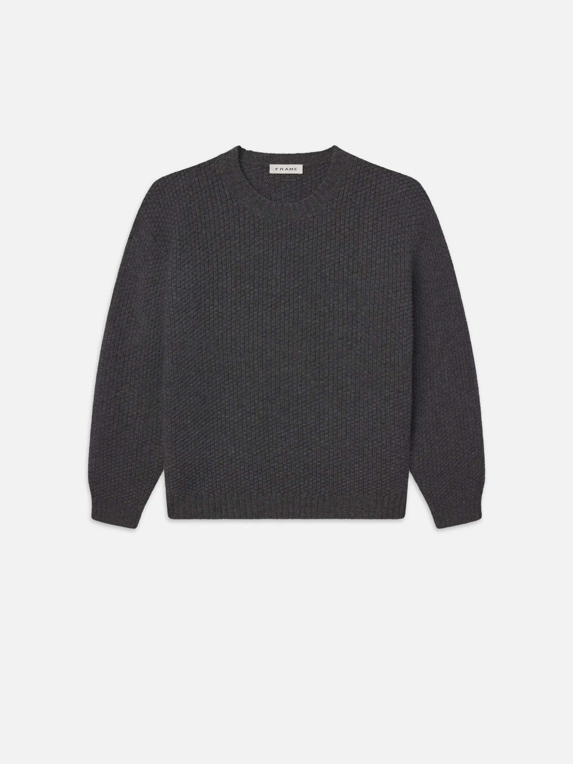 Wool Cashmere Textured Sweater in Anthracite