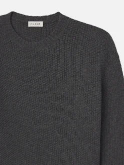 Wool Cashmere Textured Sweater in Anthracite