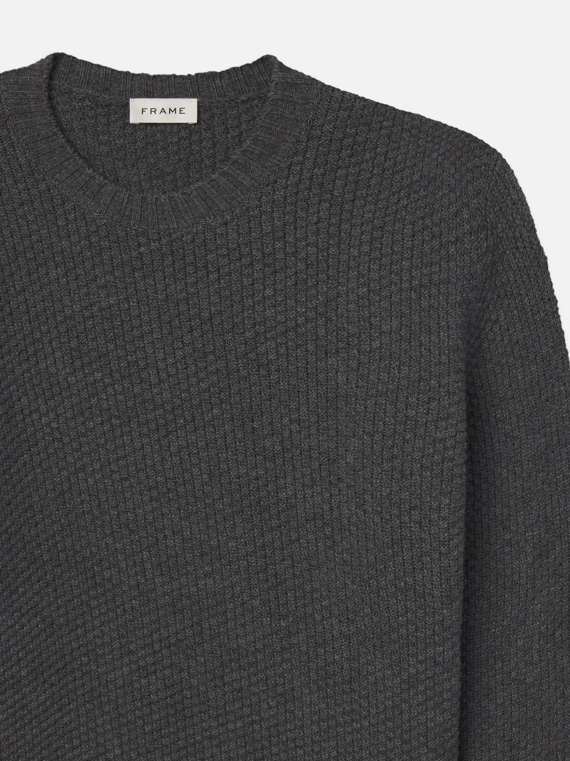 Wool Cashmere Textured Sweater in Anthracite