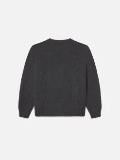 Wool Cashmere Textured Sweater in Anthracite