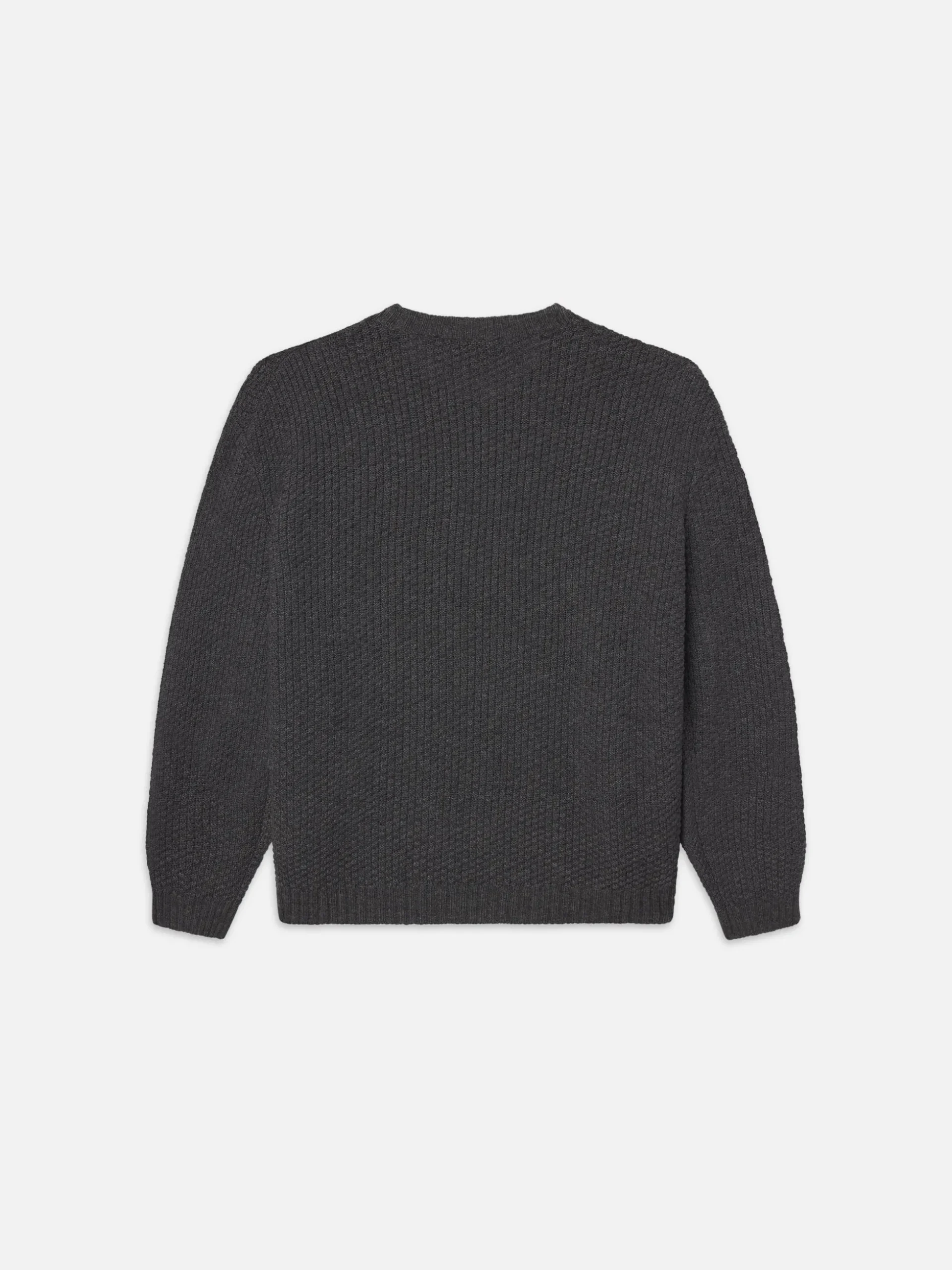 Wool Cashmere Textured Sweater in Anthracite