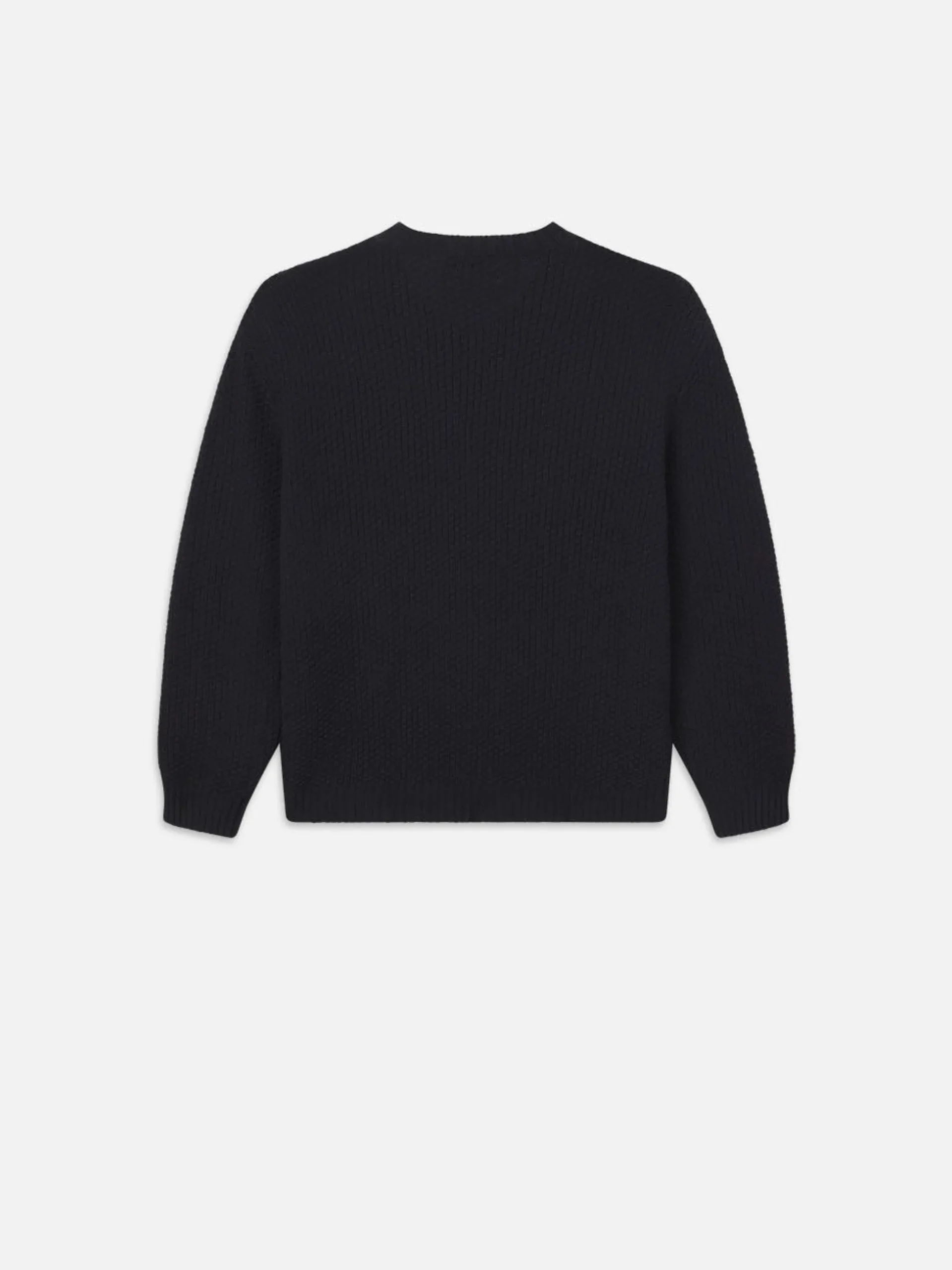 Wool Cashmere Textured Sweater in Dark Navy