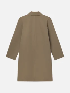 Wool Trench Coat in Light Brown