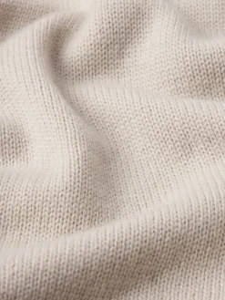 Woolen Cashmere Blend Sweater in Grey Beige