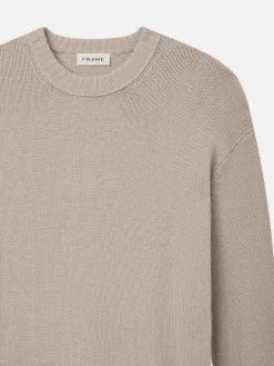 Woolen Cashmere Blend Sweater in Grey Beige