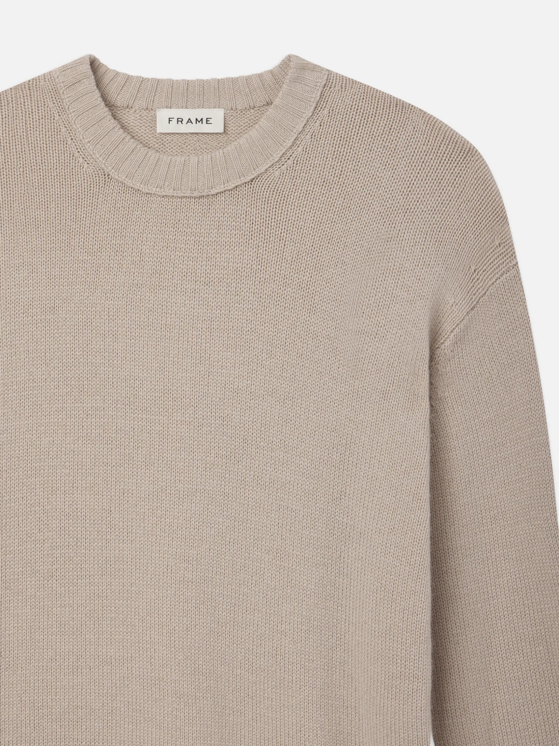 Woolen Cashmere Blend Sweater in Grey Beige