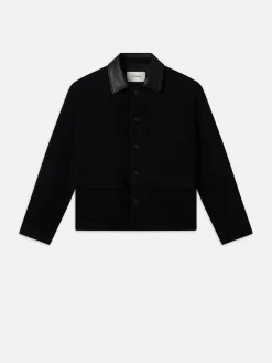 Woolen Workwear Jacket in Black