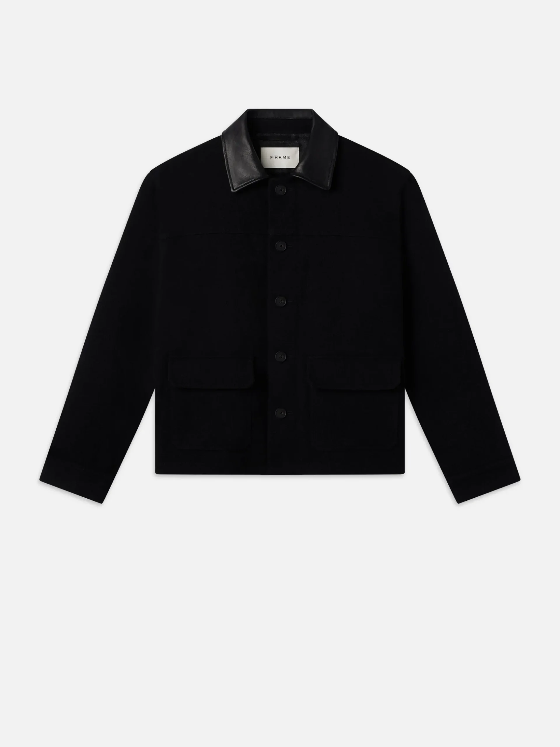 Woolen Workwear Jacket in Black