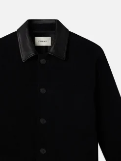 Woolen Workwear Jacket in Black